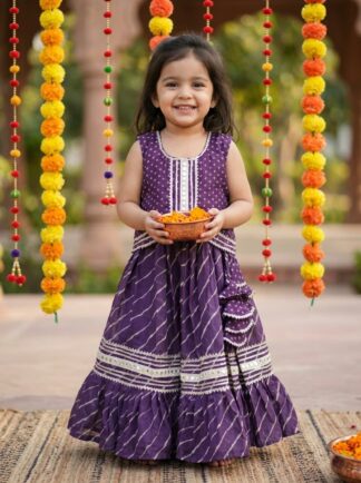 Purple Chanderi Lehanga