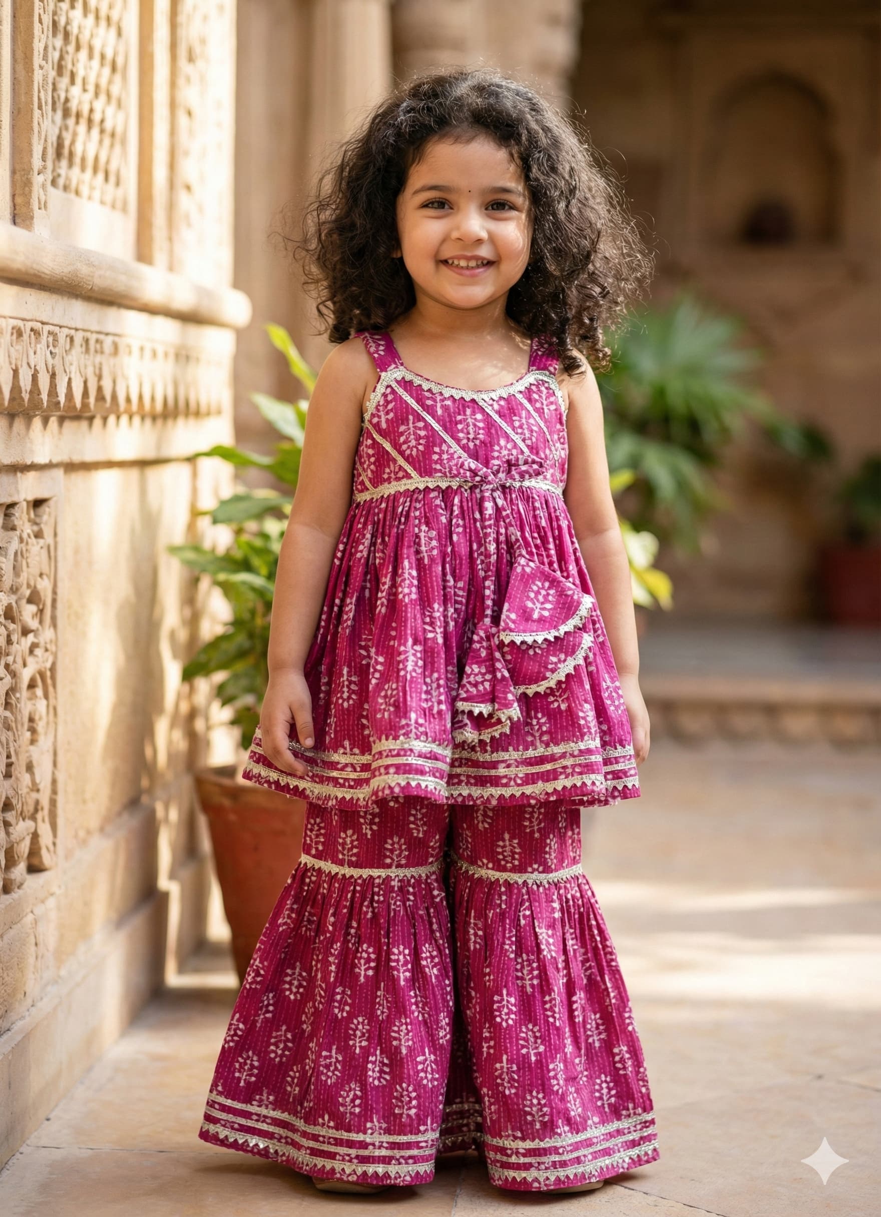 Burgundy sharara set - Image 2