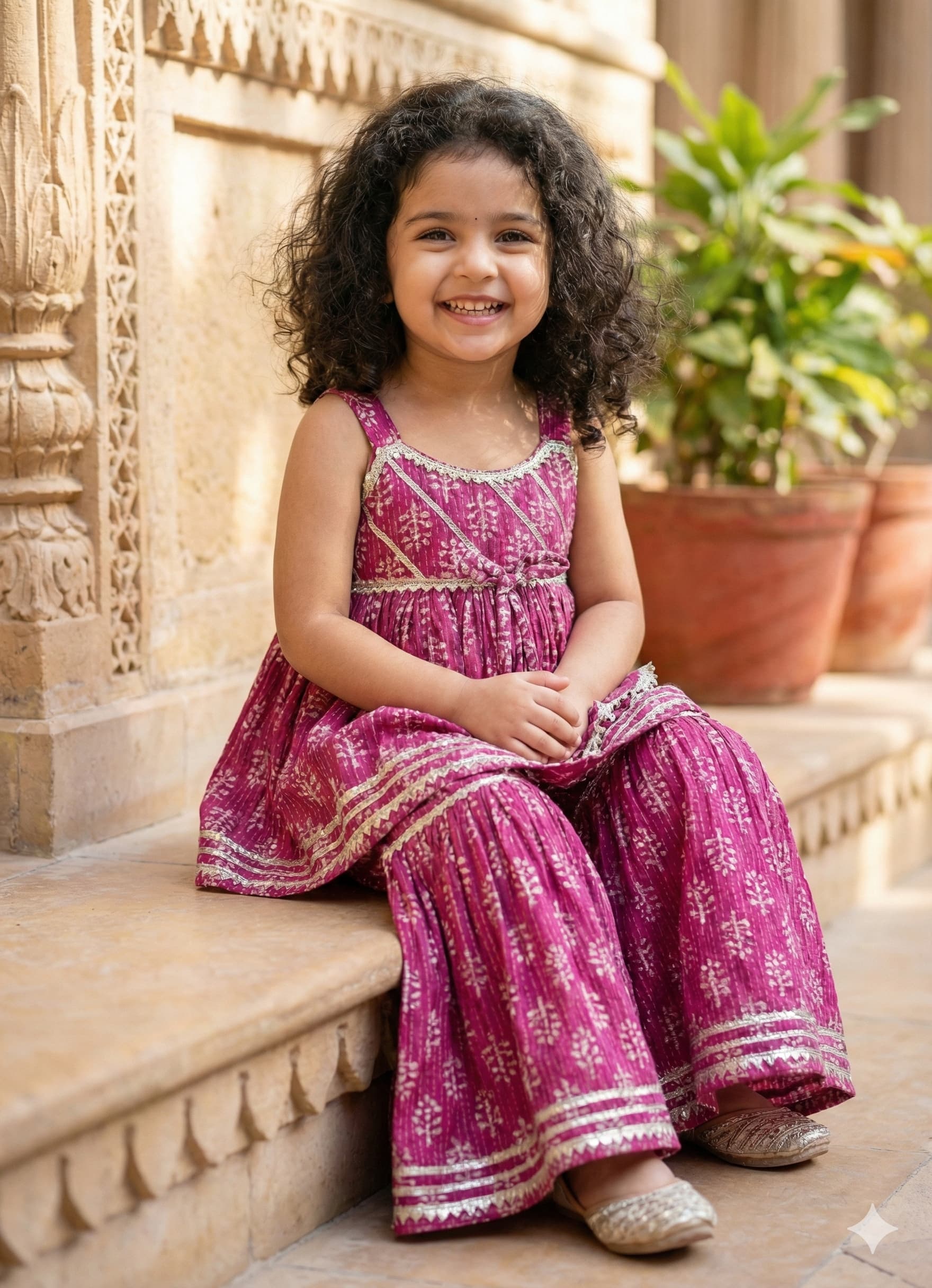 Burgundy sharara set