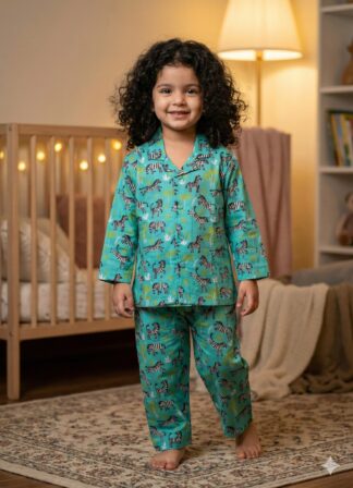 Green Zebra Printed Night Suit