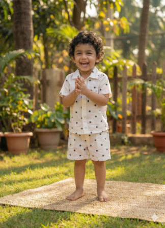 White polka dot coord set