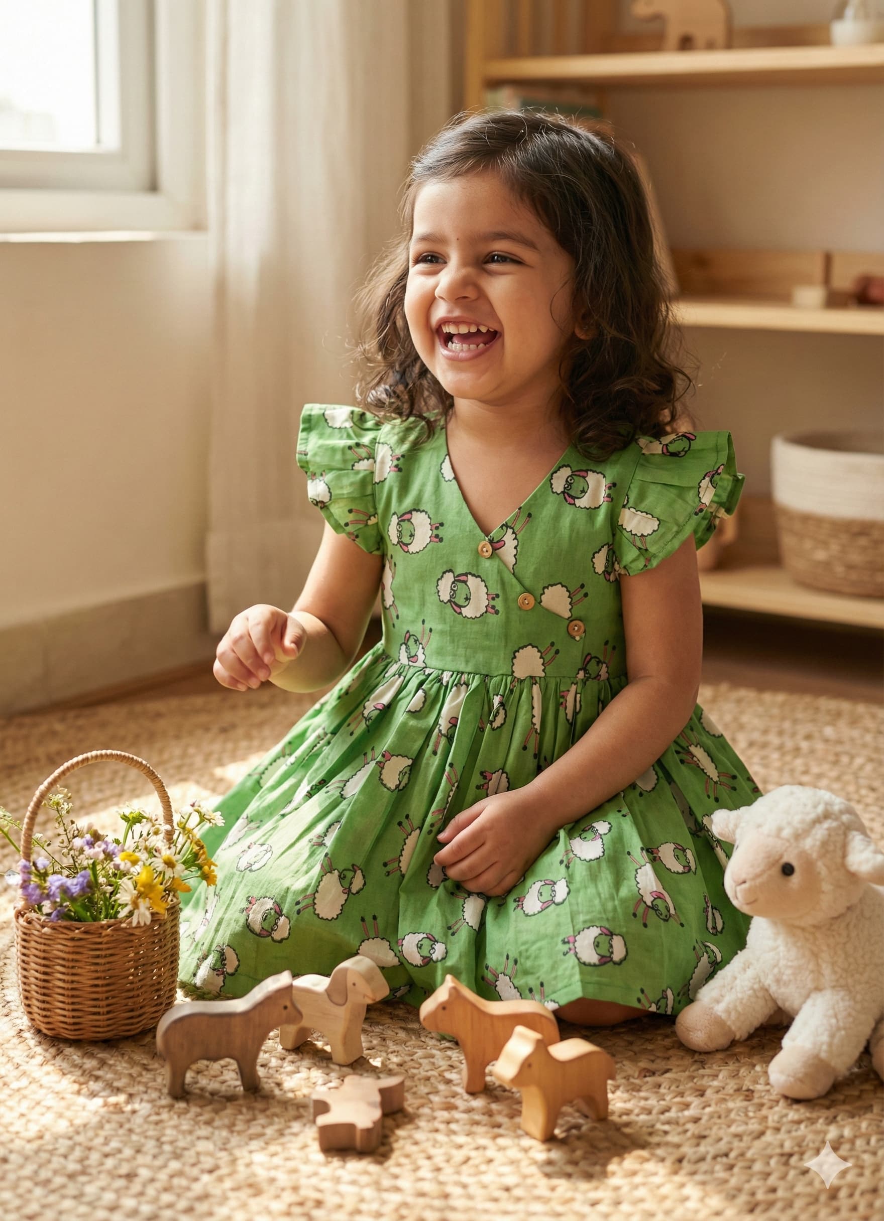 Green Sheep Frock