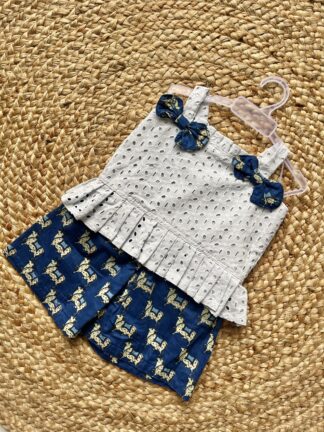 Grey Blue Chicken Short Sets