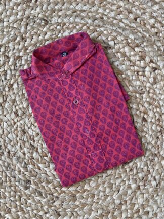 Pink dual beam kurta pyjama
