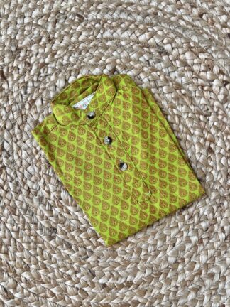 Green dual beam kurta pyjama