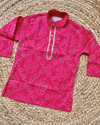 Pink Bandhani kurta pyjama