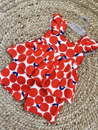 Orange Print Short Sets