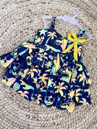 Blue mickey mouse print short set