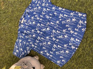Blue shirt with white flower print pure cotton shirt
