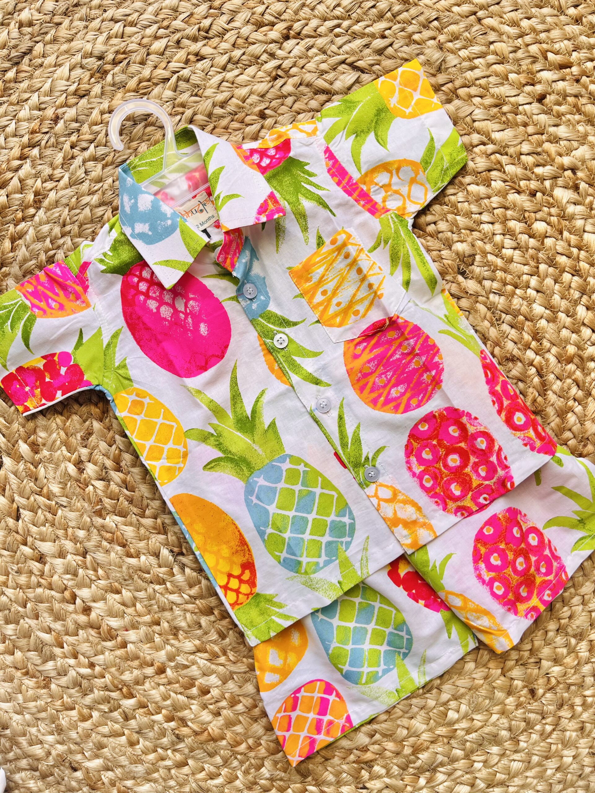 White pineapple printed coord set - Image 2