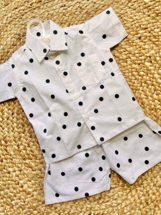 White polka dot coord set