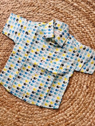 Dolphin print pure cotton shirt