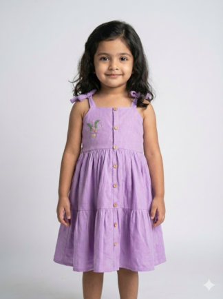 Lavender embroidered frock