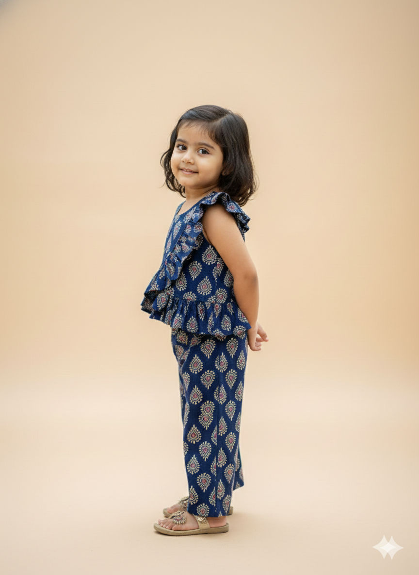 Blue sanganeri coord set - Image 2