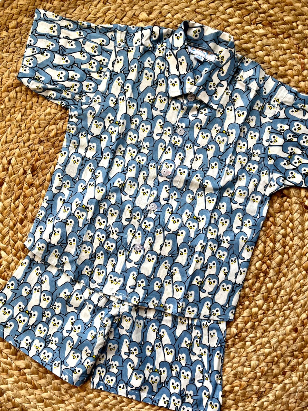 Blue penguin print coord set - Image 3