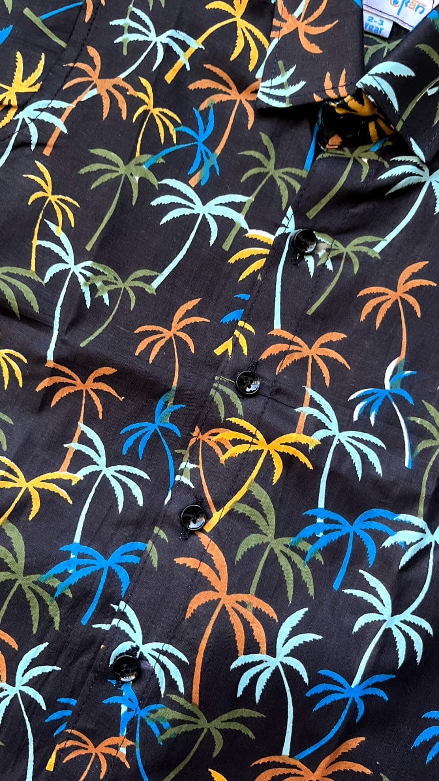Black palm tree print coord set - Image 4