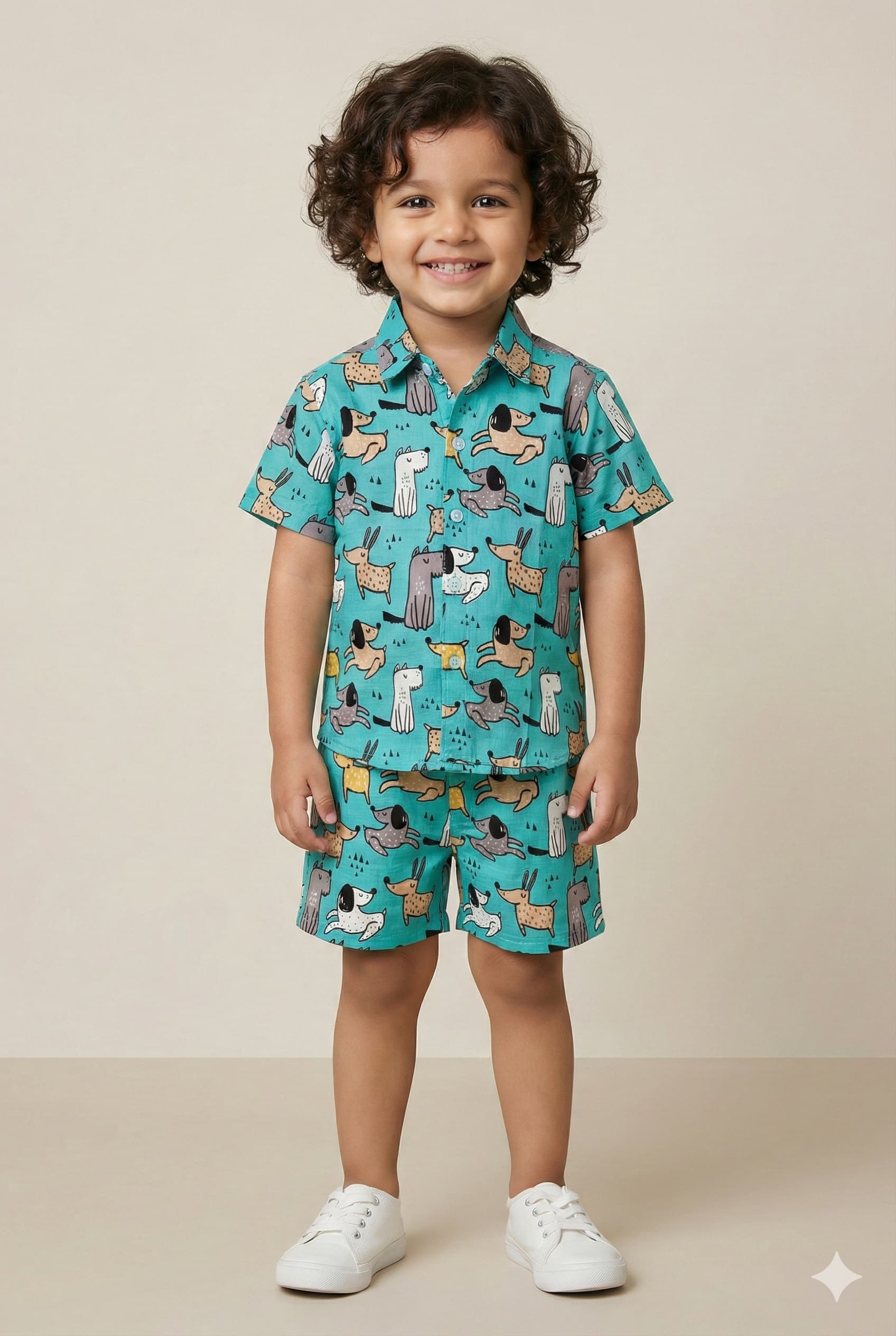 Blue dog print coord set