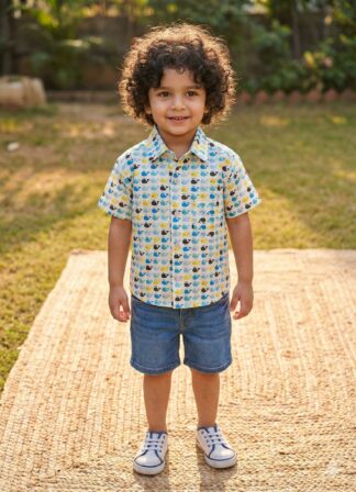 Dolphin print pure cotton shirt