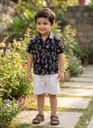 Black dabu print shirt