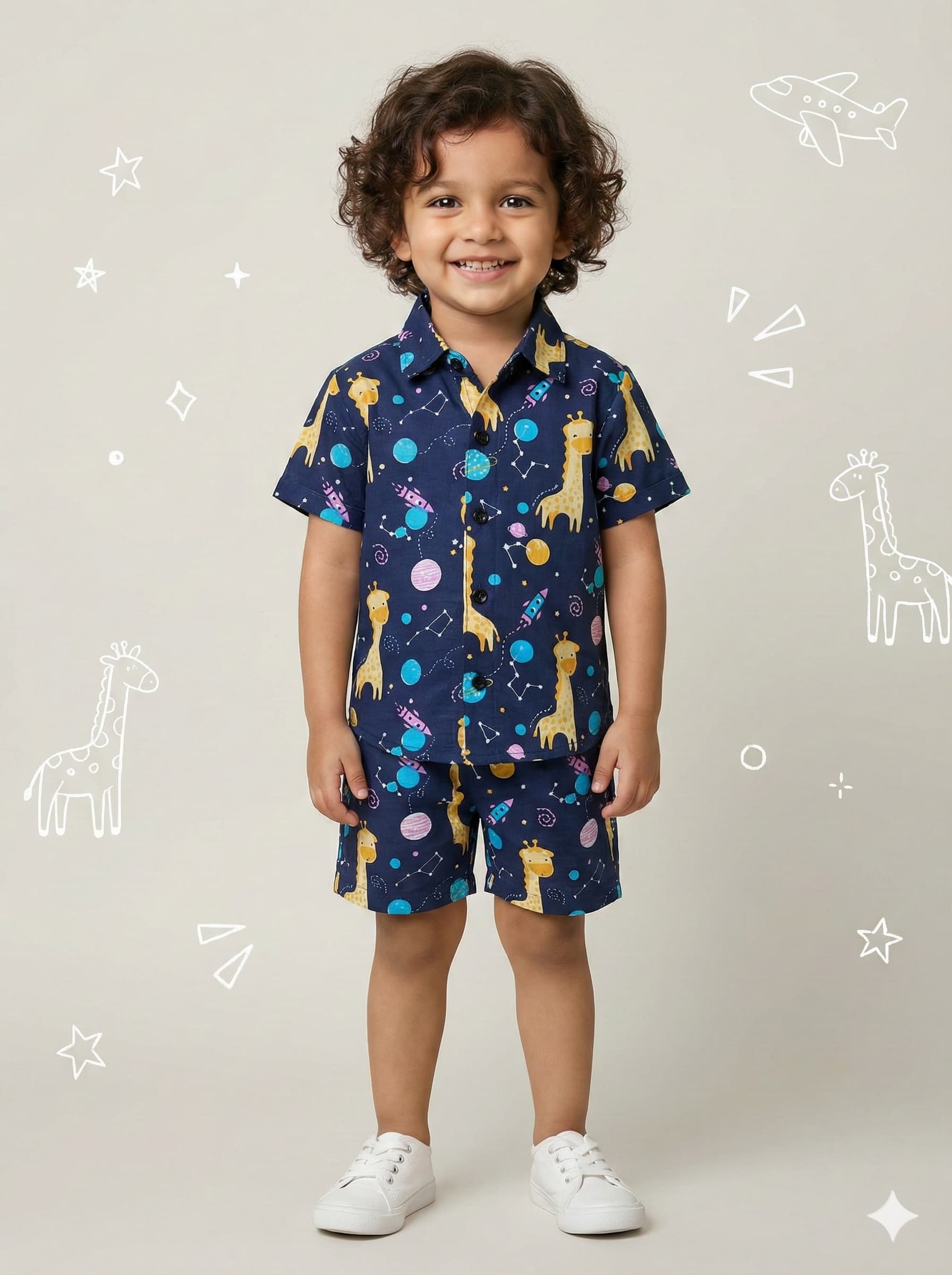 Blue giraffe print coord set - Image 2