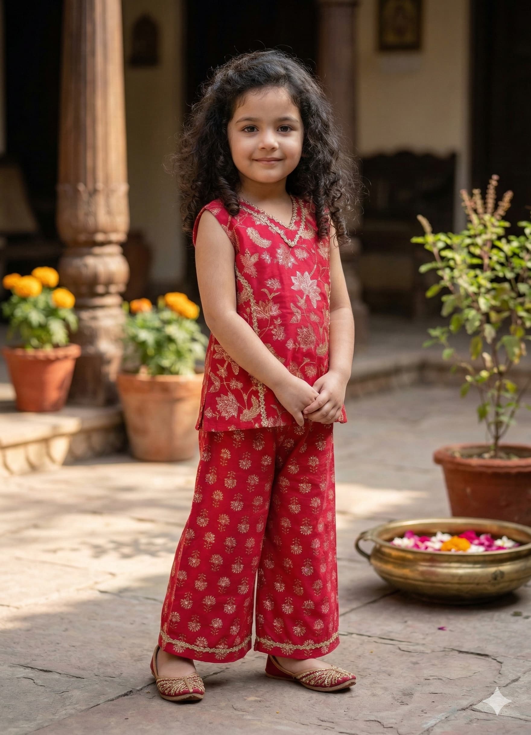 Royal pink blossom plazo set - Image 2