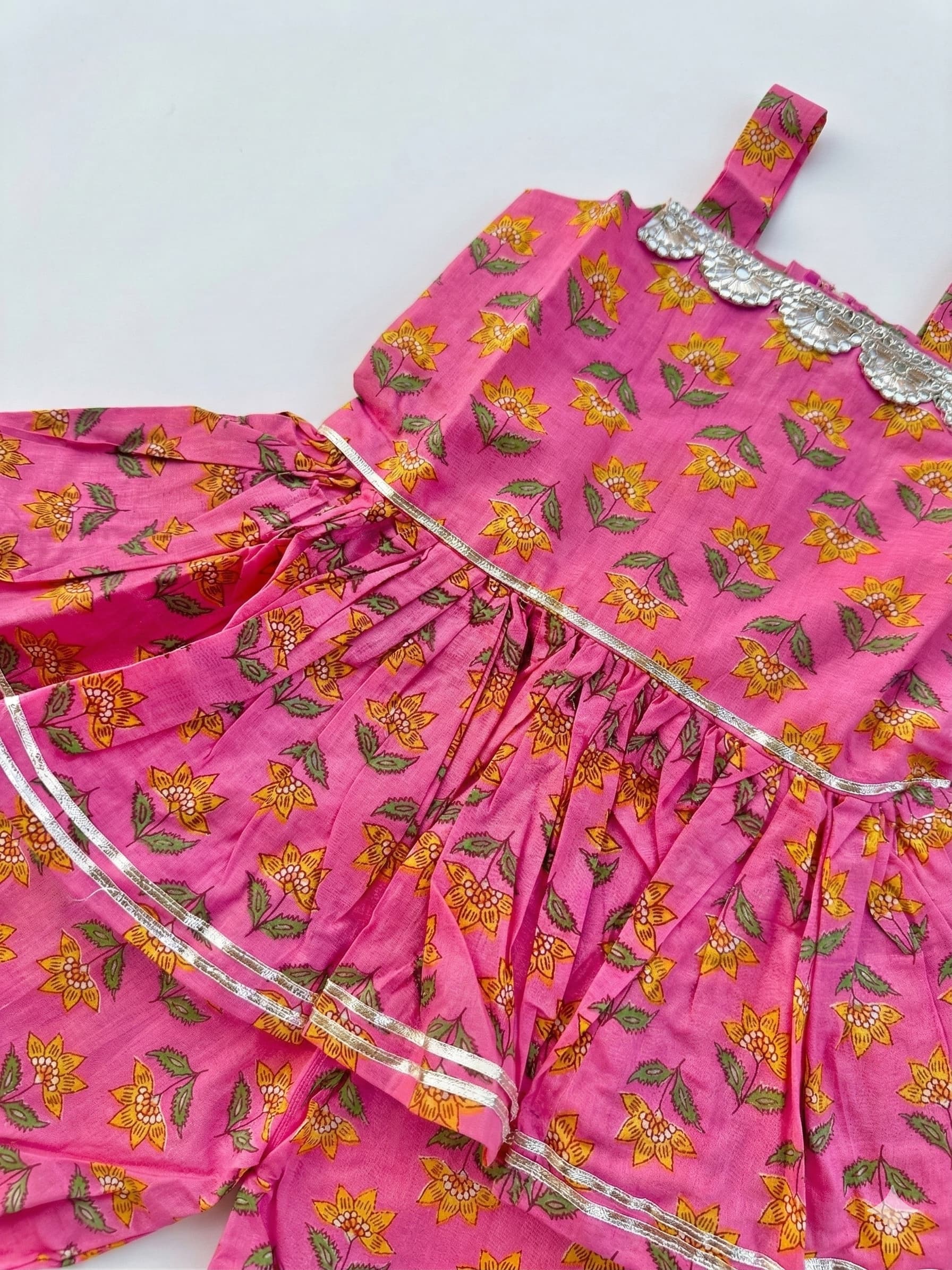 Pink sharara with yellow flowers - Image 4