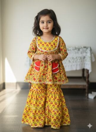 Yellow sharara with red flowers