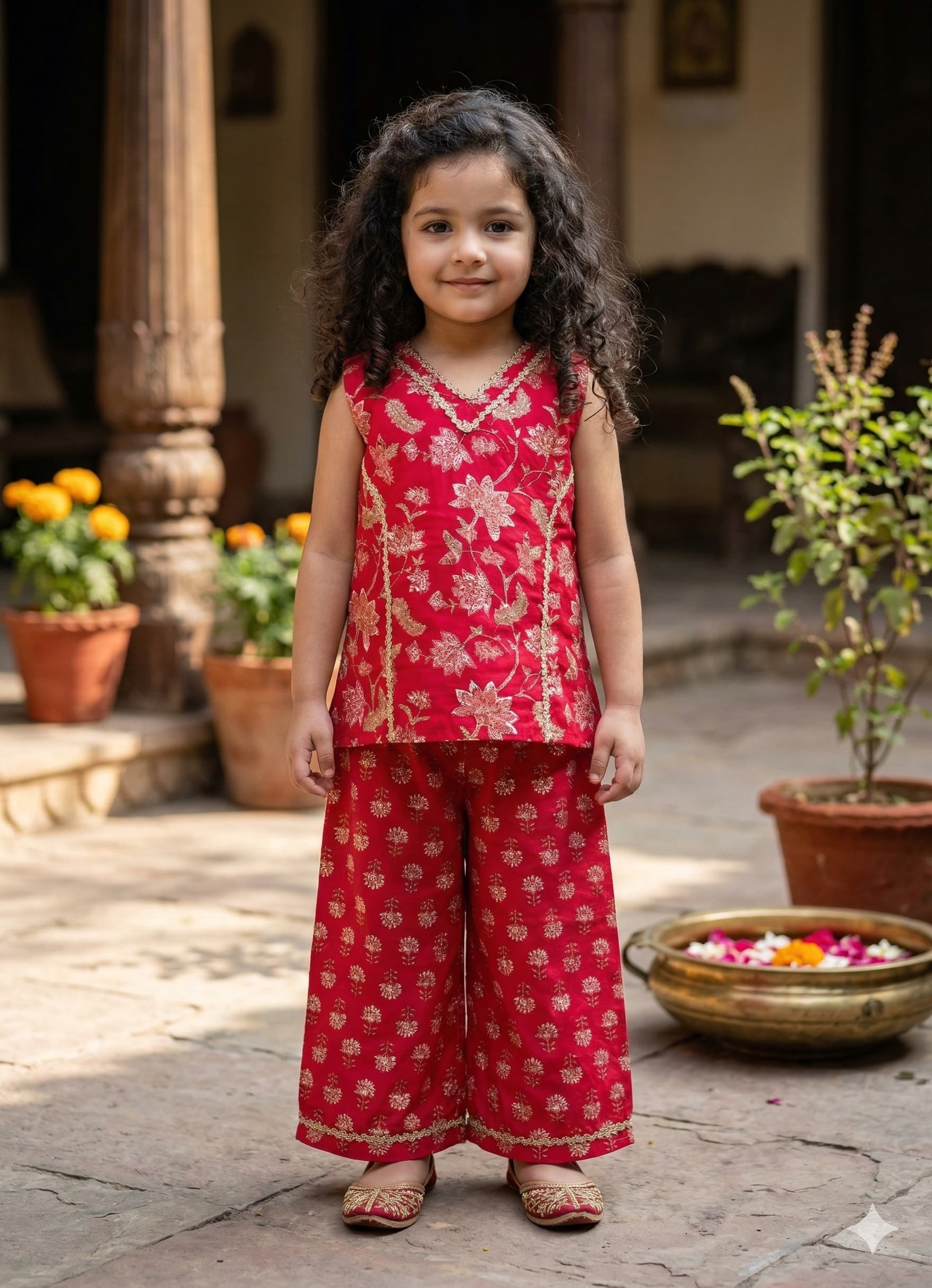 Royal pink blossom plazo set