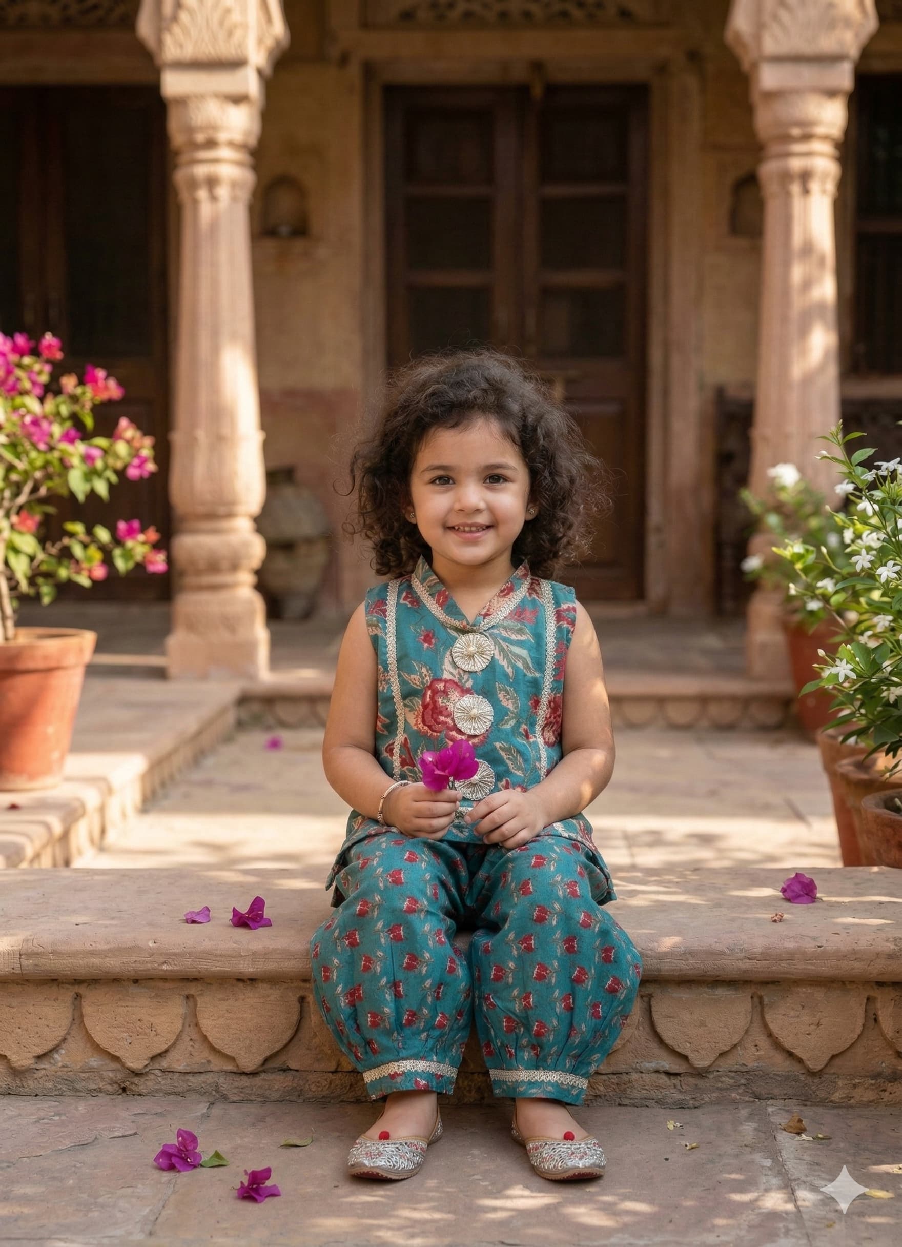 Green cherry blossom afgani set - Image 2