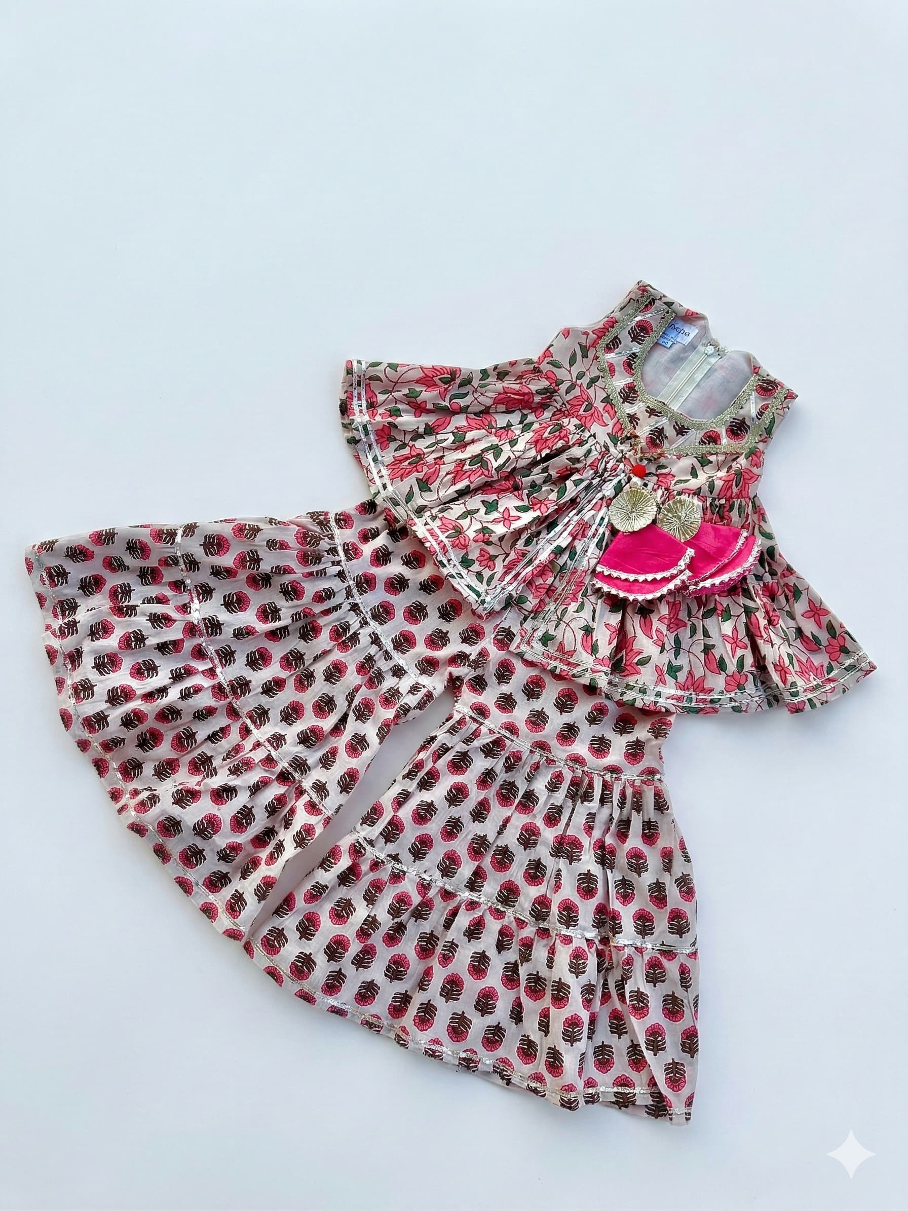 Pink petal princess sharara set - Image 2