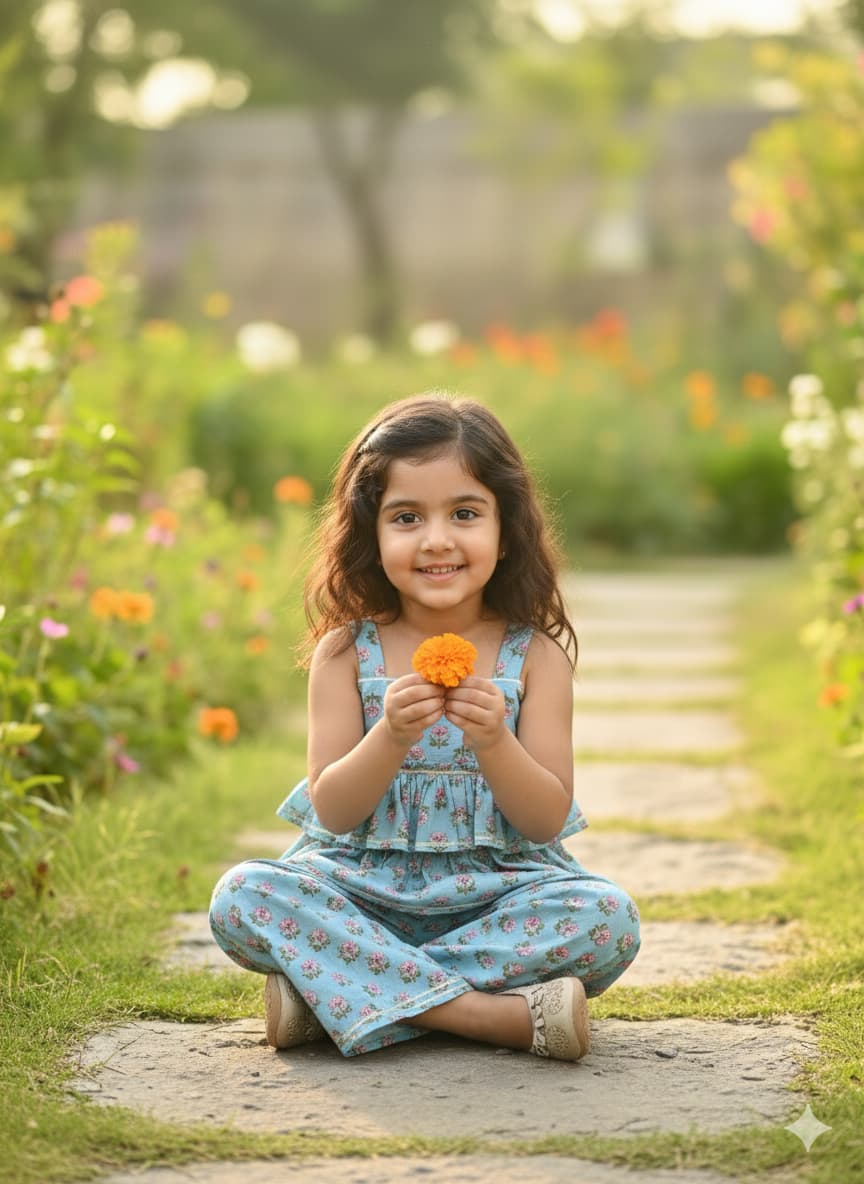 Blue floral plazo set - Image 2