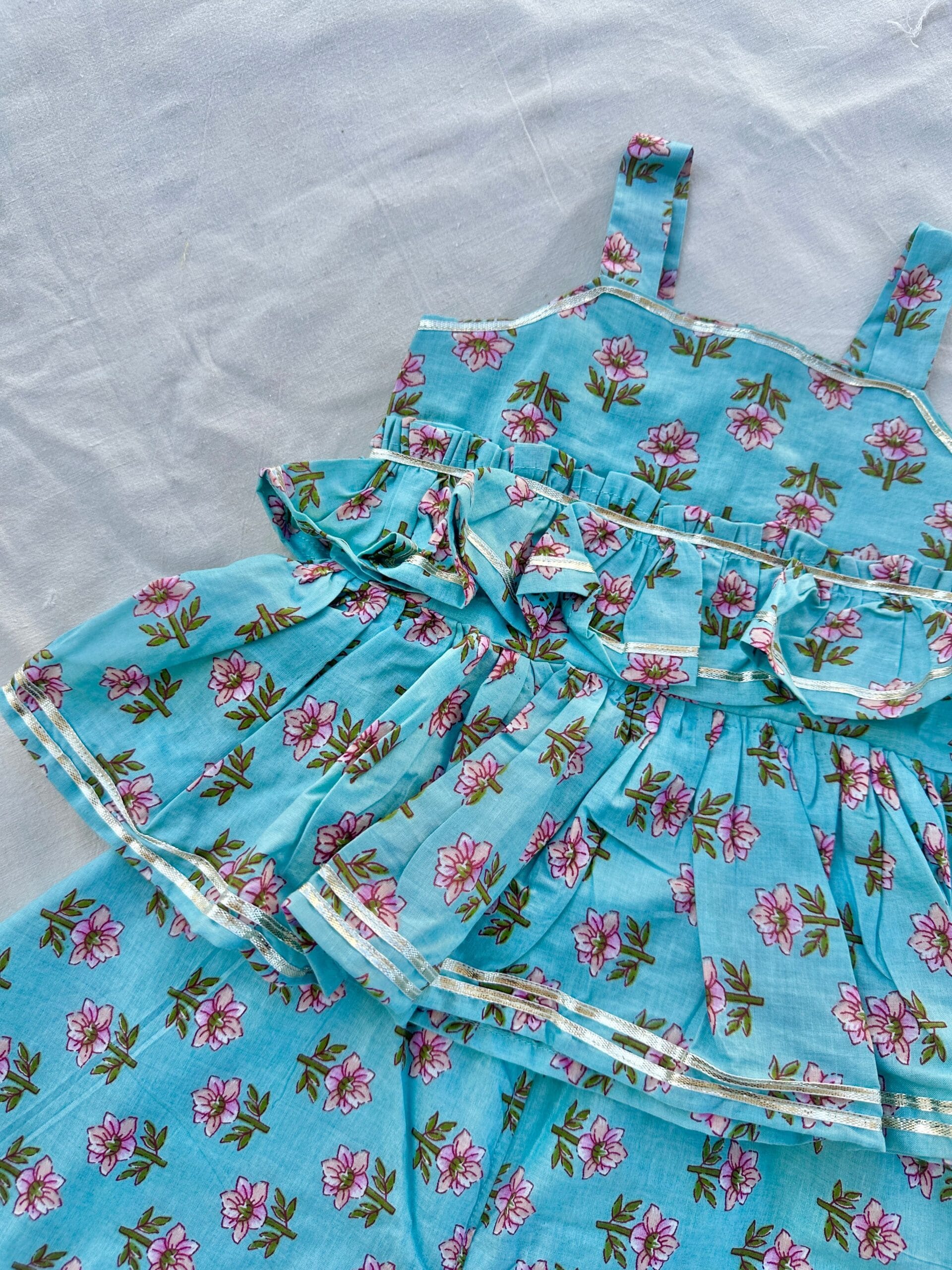 Blue floral plazo set - Image 4