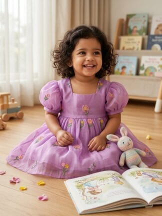 Mauve embroidered petal tunic