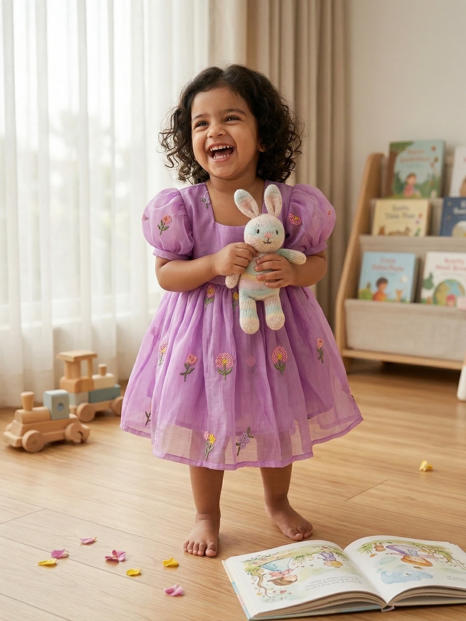 Mauve embroidered petal tunic - Image 2