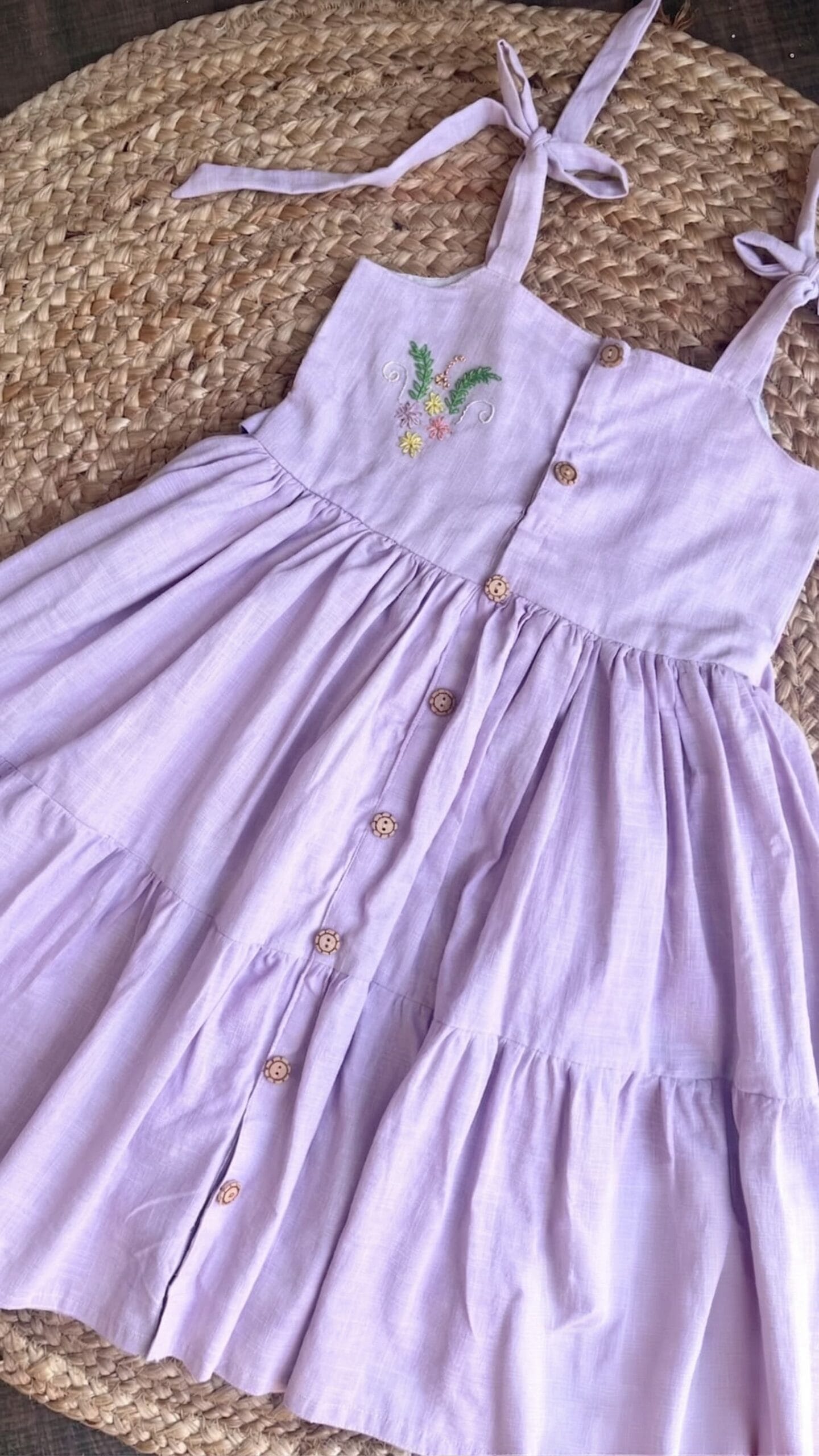 Lavender embroidered bloom frock - Image 3