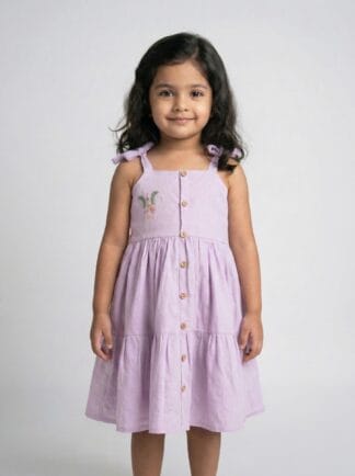 Lavender embroidered bloom frock