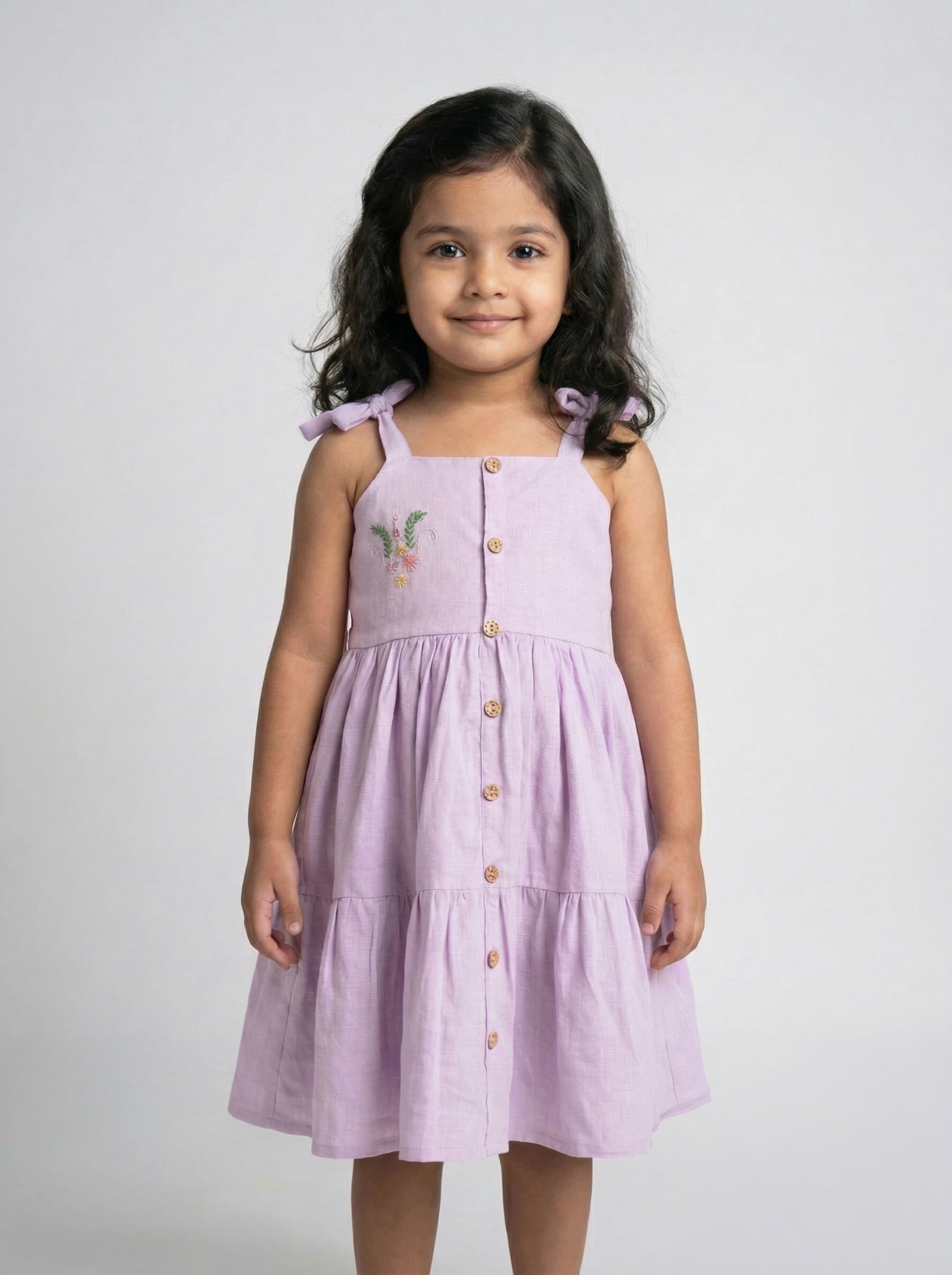 Lavender embroidered bloom frock