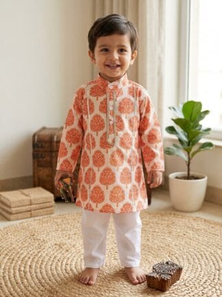 Sunny saffron kurta pyjama set
