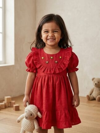 Red  embroidered frock