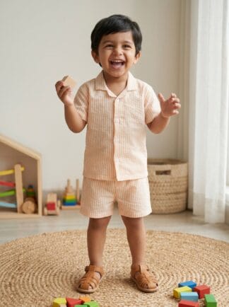Soft peach pure cotton coord set