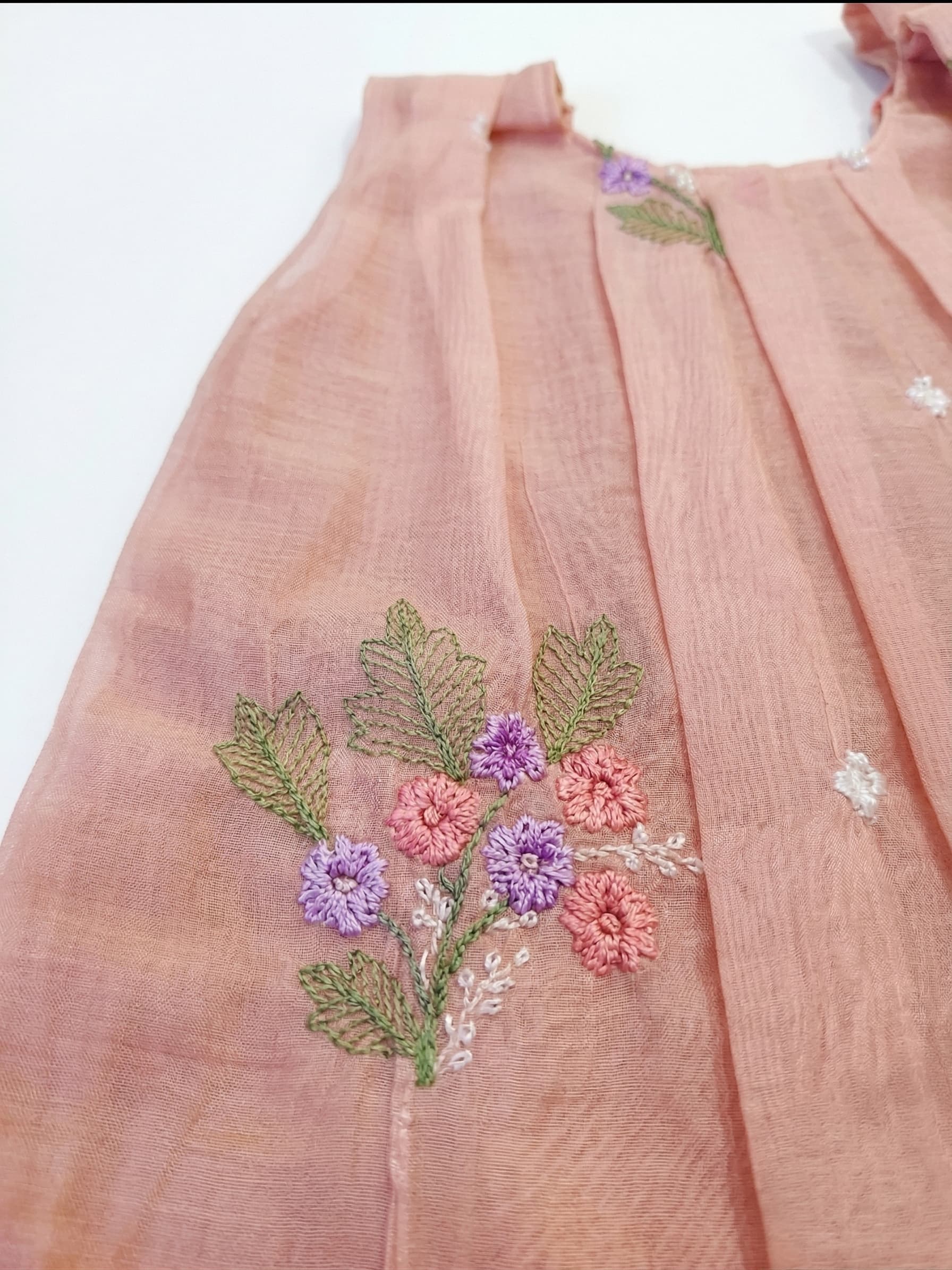 Peach embroidered petal tunic - Image 4