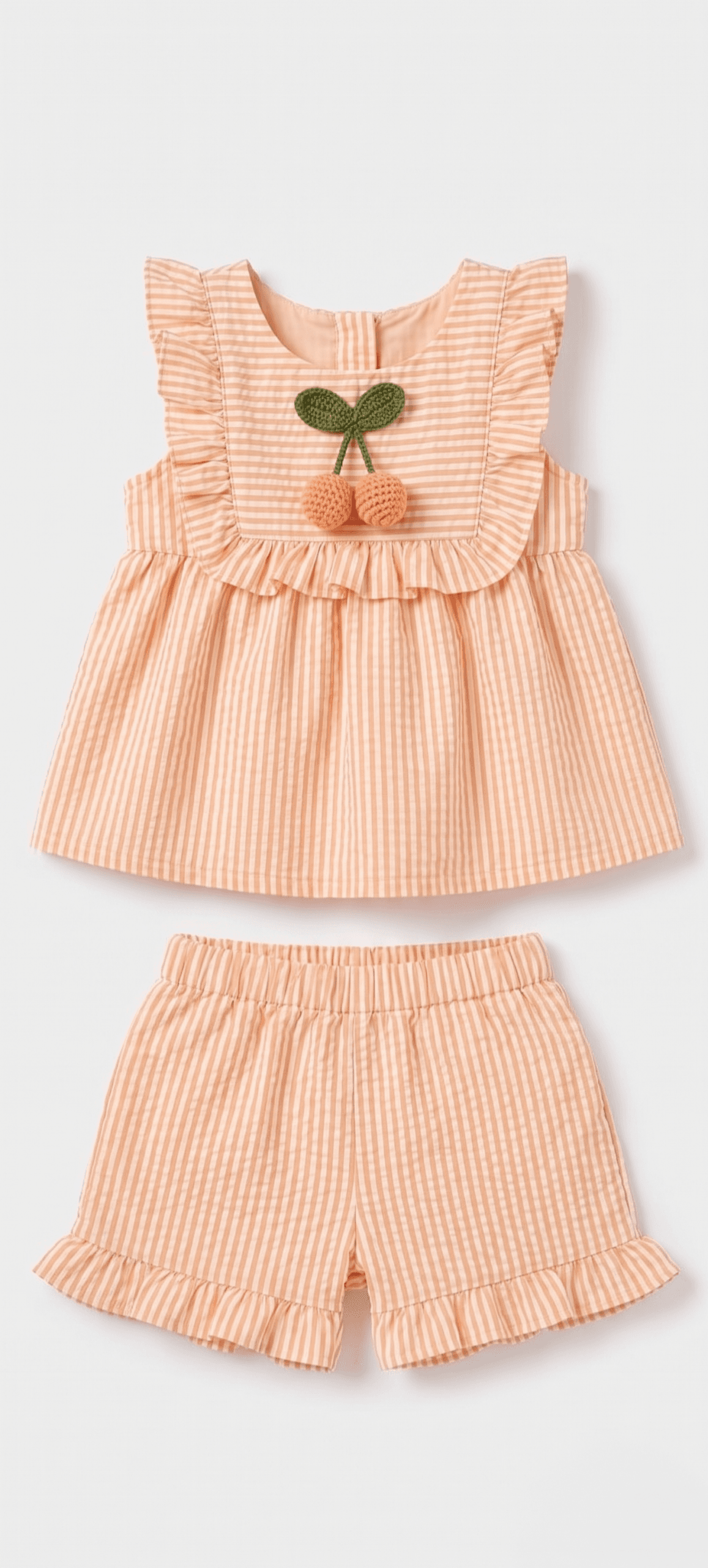 Soft peach cherry short set - Image 3