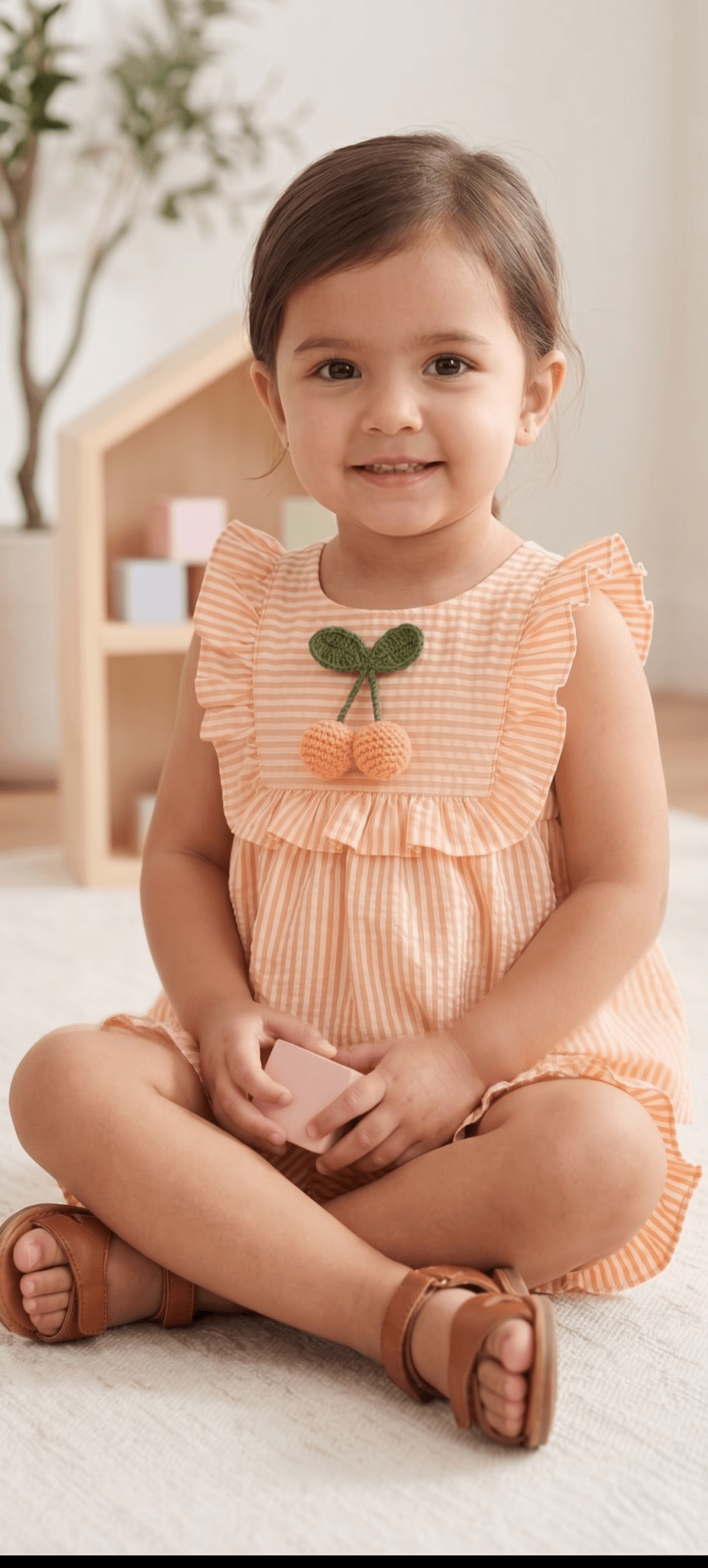 Soft peach cherry short set - Image 2