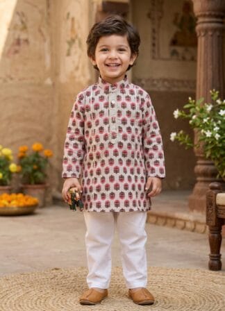 Pink petal kurta pyjama set