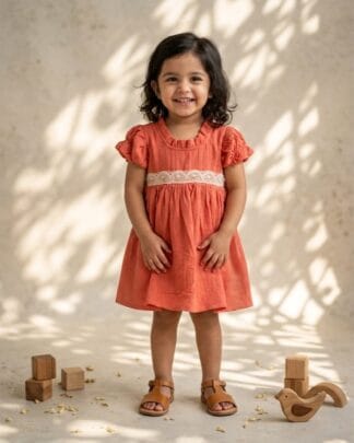 Classic peach cotton frock