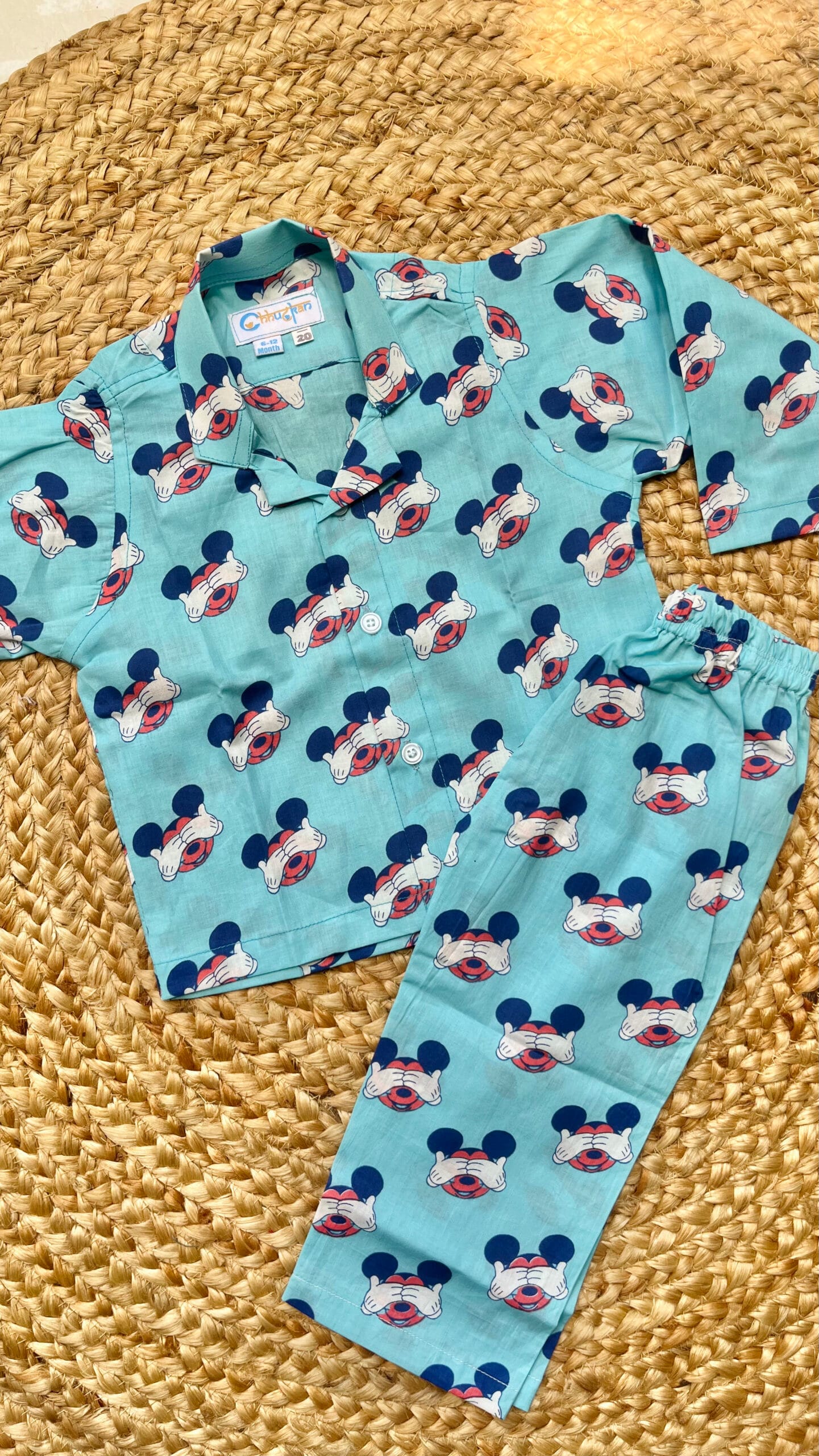 Blue mickey mouse print night suit - Image 3