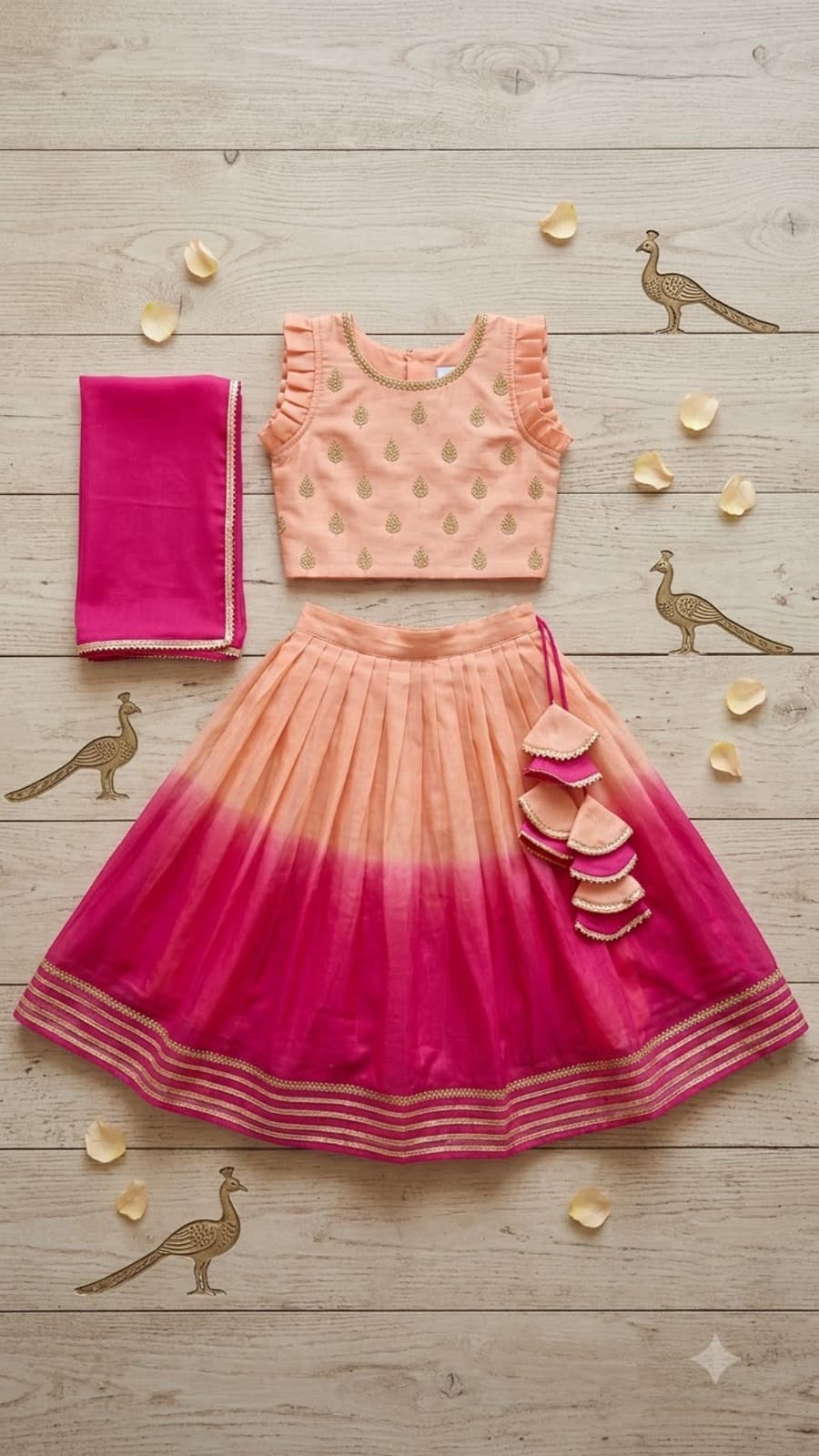 Lotus pink patch work lehenga - Image 2
