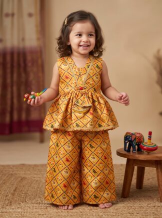 Yellow patola printed festive plazo set