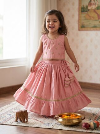 Pink blush bloom lehenga set