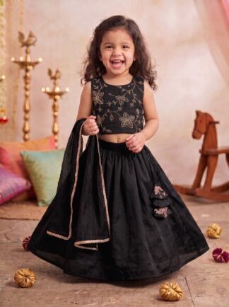Royal black festive lehenga set